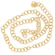 3x0.5mm 304L stainless steel open jumprings - Gold Tone x100