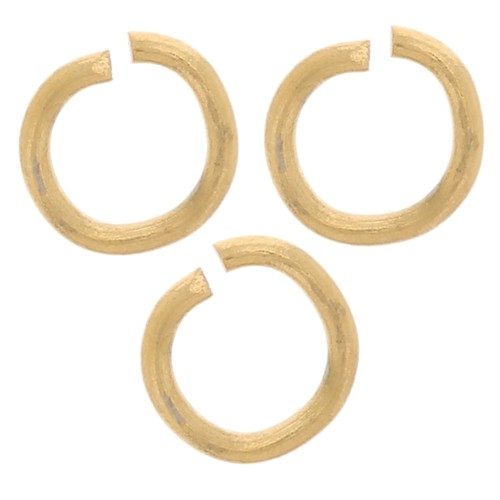 4x0.6mm 304L stainless steel open jumprings - Gold Tone x100