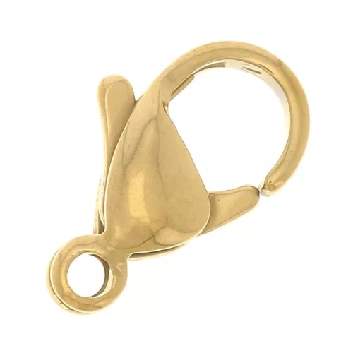 12mm Stainless Steel 304L Lobster clasp - Fine Gold plated x100