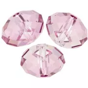 8mm PureCrystal 5040 Flat round beads - Dark Rose x1