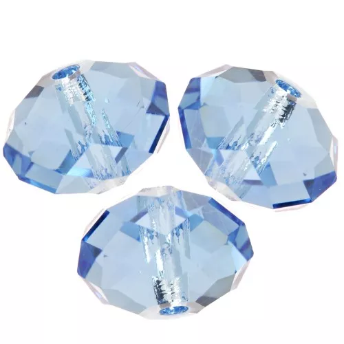 6mm PureCrystal 5040 Flat round beads - Reinvented Cool Blue x1