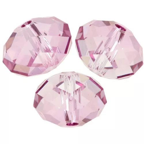 6mm PureCrystal 5040 Flat round beads - Dark Rose x1