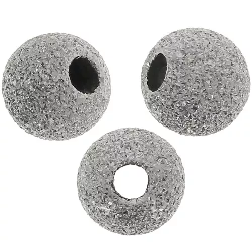 Silver 'diamonds' Balls  6mm x5