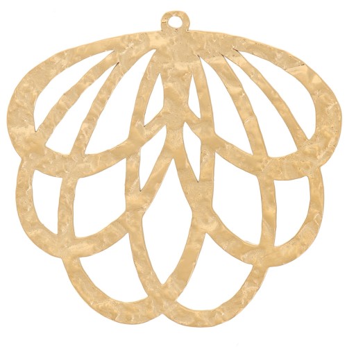 29x30mm Stainless steel 316L Textured openwork leaf pendant - Gold x1