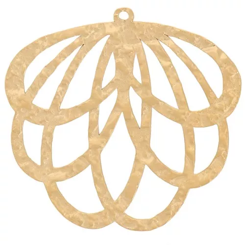 29x30mm Stainless steel 316L Textured openwork leaf pendant - Gold x1