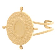 304L stainless steel Adjustable ring with 4 rings for 6x4mm cabochon - Gold x1|raw }}