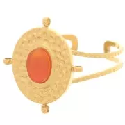 304L stainless steel Adjustable ring with 4 rings for 6x4mm cabochon - Gold x1