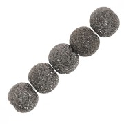 Round Diamond Beads 3 mm - 925 Sterling Silver rhodium-plated Grey x20