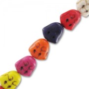 Bead Assortment of boudha head in synthetic Howlite 15mm Multicolored|raw }}
