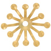 14mm 304L stainless steel Flower bead caps - Gold x4