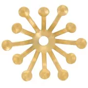 14mm 304L stainless steel Flower bead caps - Gold x4