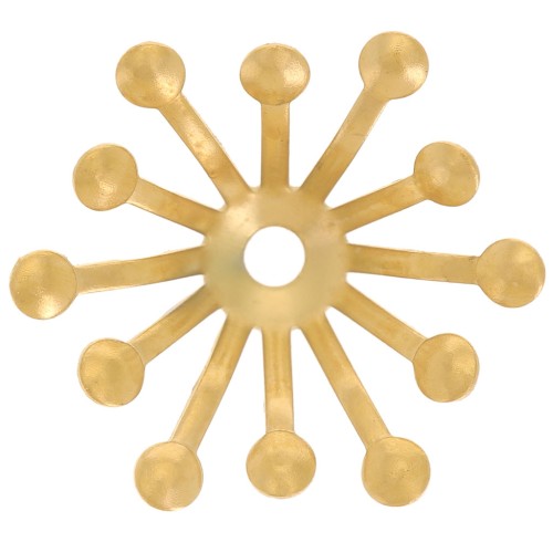 14mm 304L stainless steel Flower bead caps - Gold x4