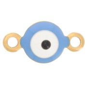 6mm 304L stainless steel round spacer with blue eye pattern epoxy resin - Gold x1|raw }}