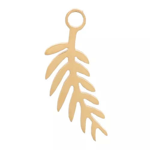 Leaf charms 10.5x4 mm - 304 Stainless Steel Gold x4