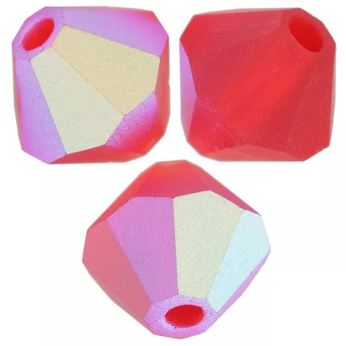 5mm Preciosa Bicone Beads - Rondelle Bead - Light Siam AB Matt x12