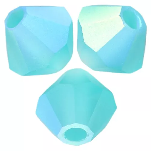 6mm Preciosa bicones - Rondelle Bead - Blue Zircon AB Matt x12