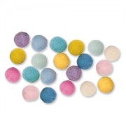 Assortment of woolfelt beads 15 mm Pastel x20|raw }}