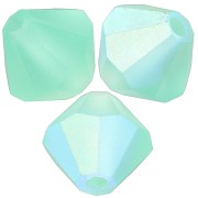 6mm Preciosa bicones - Rondelle Bead - Caribbean Sea AB Matt x12