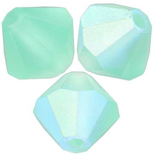 6mm Preciosa bicones - Rondelle Bead - Caribbean Sea AB Matt x12