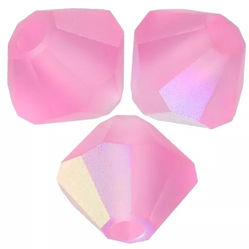 6mm Preciosa bicones - Rondelle Bead - Rose AB Matt x12