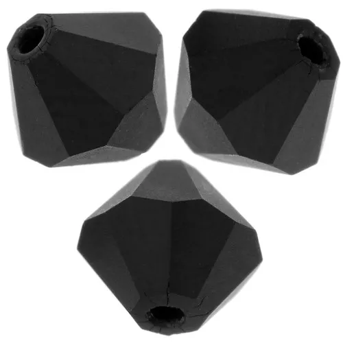 6mm Preciosa bicones - Rondelle Bead - Jet Matt x12