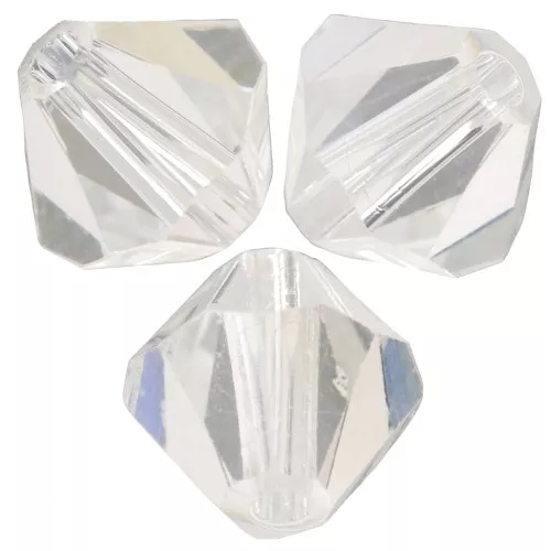 6mm Preciosa bicones - Rondelle Bead - Crystal Argent Flare x12