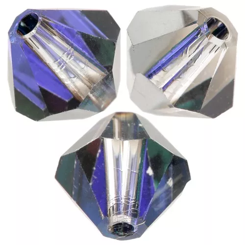 6mm Preciosa bicones - Rondelle Bead - Crystal Heliotrope x12