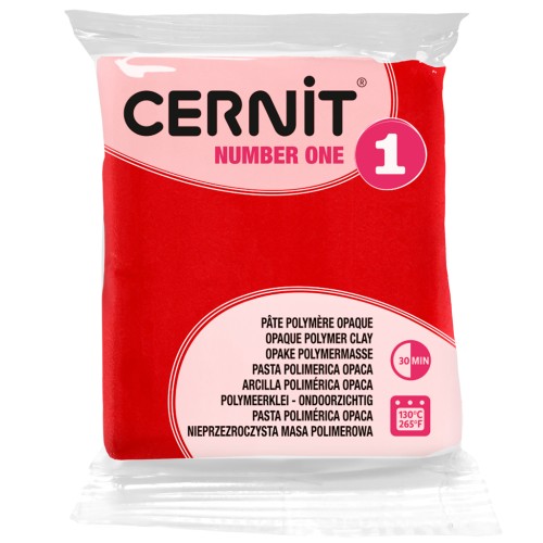 Cernit Number One 56gr  Red half opaque (n°400)