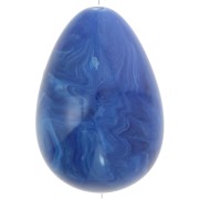 31x22mm Pear bead in opaque resin - Royal blue marbled x1|raw }}