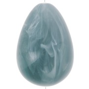 31x22mm Pear bead in opaque resin - Blue grey marbled x1|raw }}