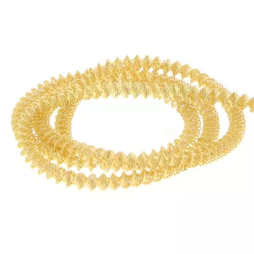 3.1 mm curly spiral bobbin for embroidery - brooch creation - Gold x3