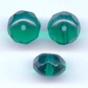 Fire Polished Donut-shaped beads 7x4mm Emerald x25|raw }}