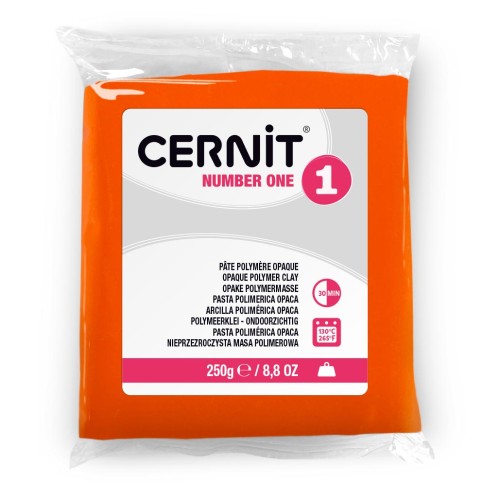 Cernit Number One Opaque Clay - 250 g Orange (No. 752)