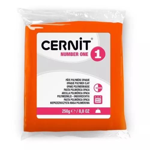 Cernit Number One Opaque Clay - 250 g Orange (No. 752)