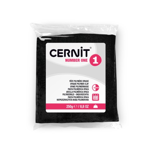 Cernit Number One Opaque Clay - 250 g Black (No. 100)