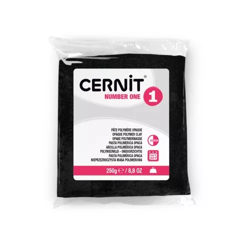 Cernit Number One Opaque Clay - 250 g Black (No. 100)