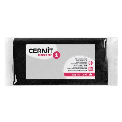 Cernit Number One Opaque Clay - 500 g Black (No. 100)