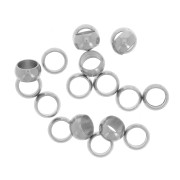 3mm 316 stainless steel Round crimp beads x25|raw }}