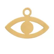 6.5x9mm 316L stainless steel Eye charms - Gold x4