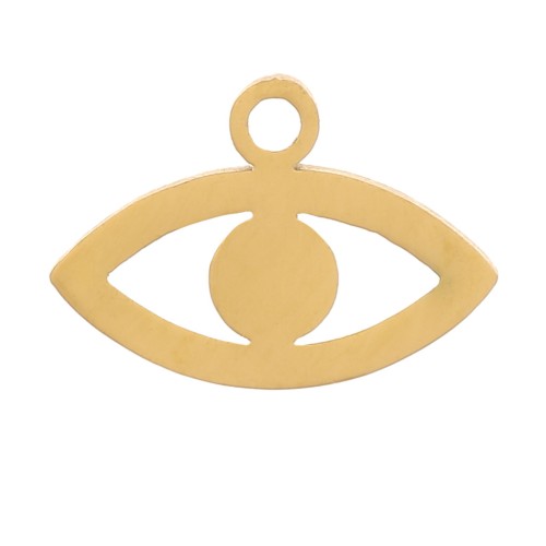 6.5x9mm 316L stainless steel Eye charms - Gold x4