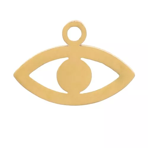 6.5x9mm 316L stainless steel Eye charms - Gold x4