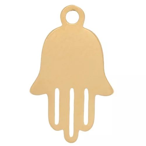 12.5x7.5mm Stainless Steel 316L Hamsa hand charms - Gold x4