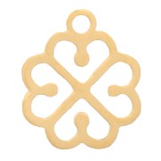 9x7mm Stainless steel 316L Clover charm - Gold x4|raw }}