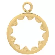 Stainless steel 316L Pendant setting for 10mm cabochon - Gold x1