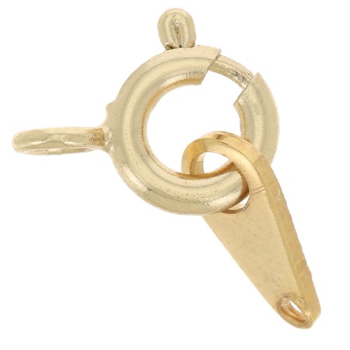 6mm Spring clasp with tag - Fine Gold-plated x1