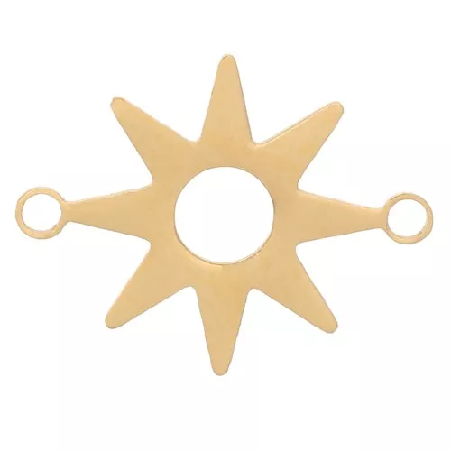 12x9mm Stainless steel 316L Sun spacers - Gold Tone x4