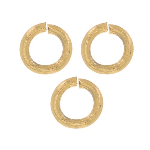 3x0.6mm 304L stainless steel jumprings Open - Gold x100