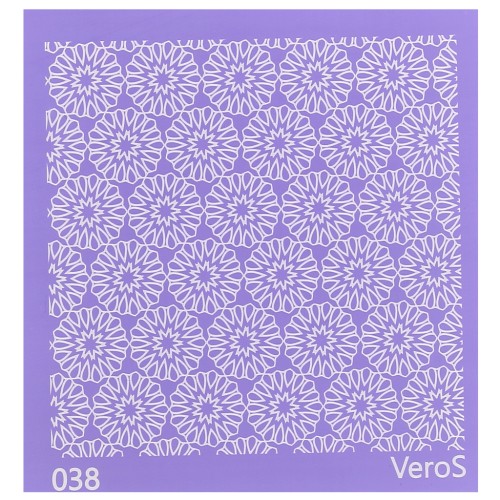 90x90mm Silk Screen VeroS for polymer clay - rosace pattern 1 n°038 x1