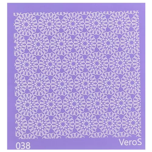 90x90mm Silk Screen VeroS for polymer clay - rosace pattern 1 n°038 x1