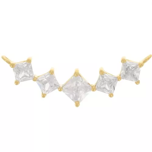 32x10mm Diamond & zirconium oxide spacer - 3 micron gold plated - Crystal x1